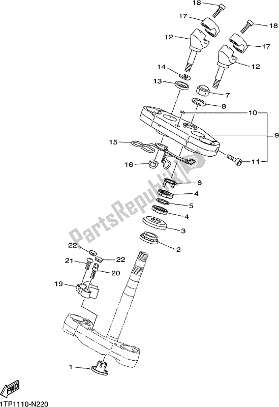 All parts for the Steering of the Yamaha XVS 950 CU 2017