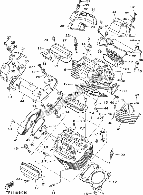 Todas las partes para Cabeza De Cilindro de Yamaha XVS 950 CU 2018