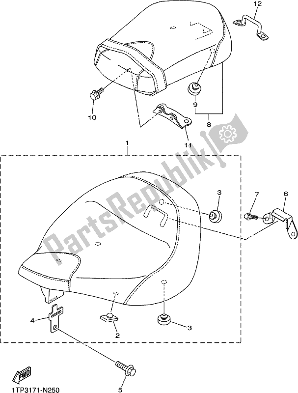 Todas las partes para Asiento de Yamaha XVS 950 CU 2018