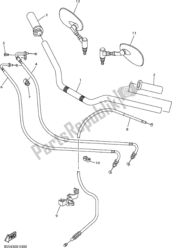 Wszystkie części do Uchwyt Kierownicy I Kabel Yamaha XVS 950 CU 2018