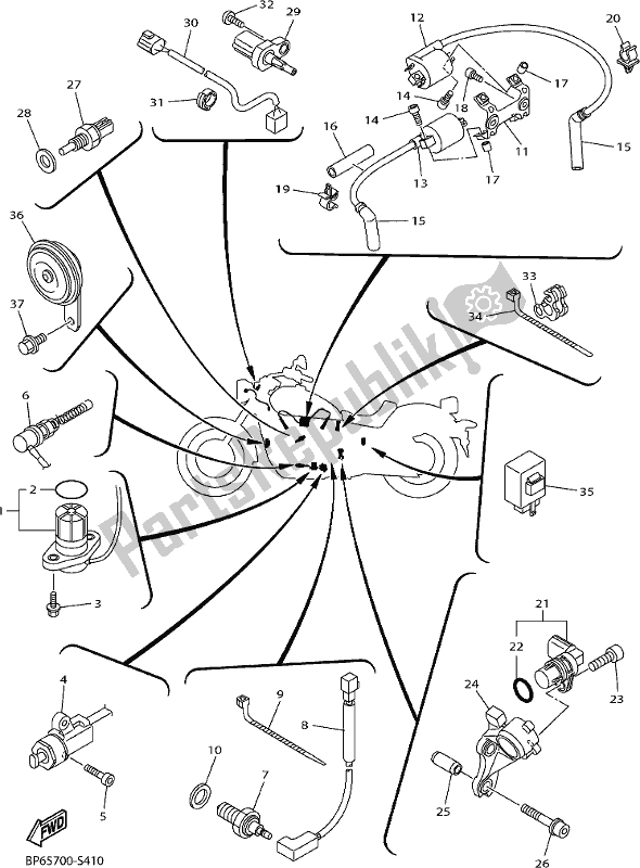 All parts for the Electrical 1 of the Yamaha XVS 950 CU Bolt 2017