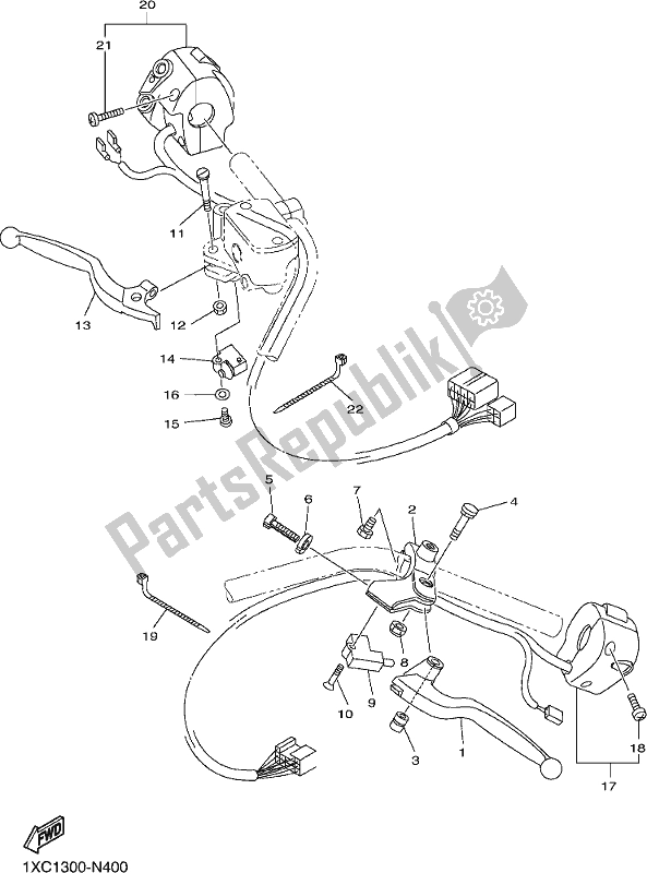 Todas las partes para Interruptor De Palanca Y Palanca de Yamaha XVS 950 CU Bolt 2017