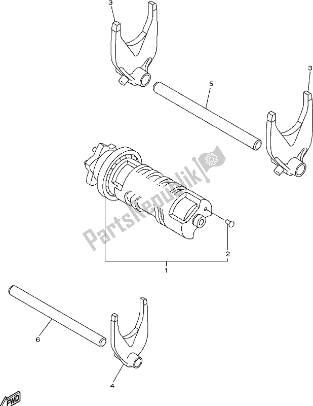 All parts for the Shift Cam & Fork of the Yamaha XVS 950 CU Bolt 2017