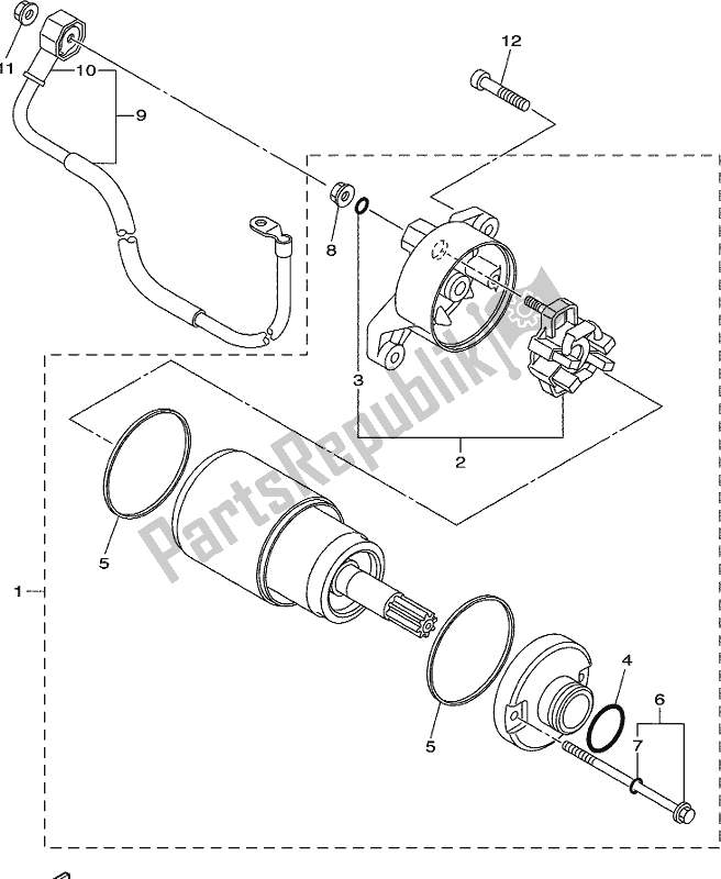 All parts for the Starting Motor of the Yamaha XVS 950 CU Bolt 2017