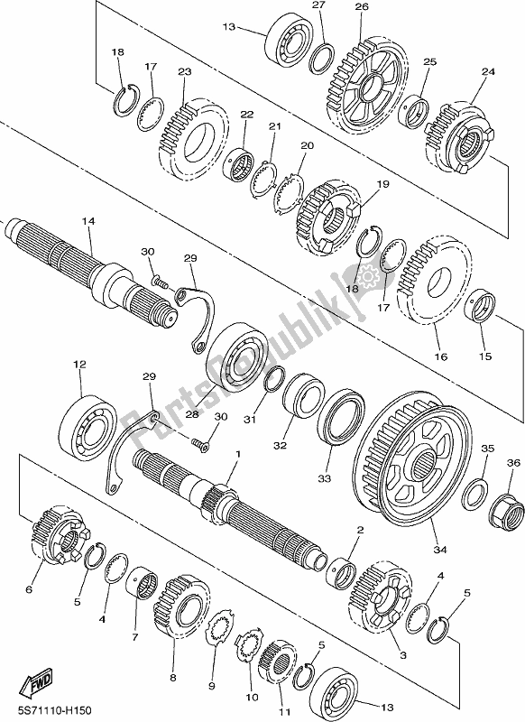 All parts for the Transmission of the Yamaha XVS 950 CU Bolt 2017