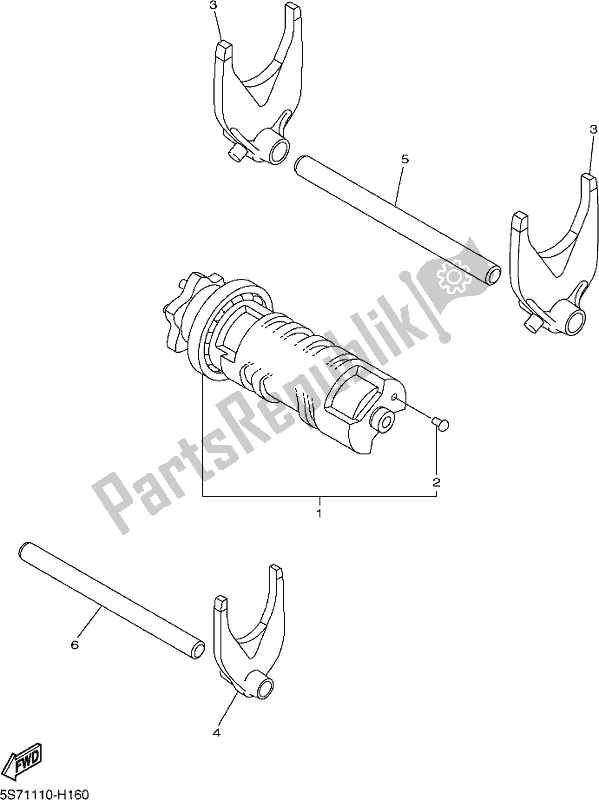 Toutes les pièces pour le Came Et Fourchette De Changement De Vitesse du Yamaha XVS 950 CU Bolt 2018