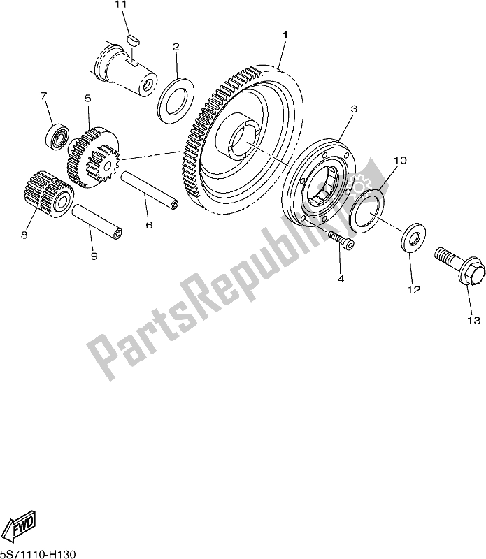 All parts for the Starter of the Yamaha XVS 950 CU Bolt 2018