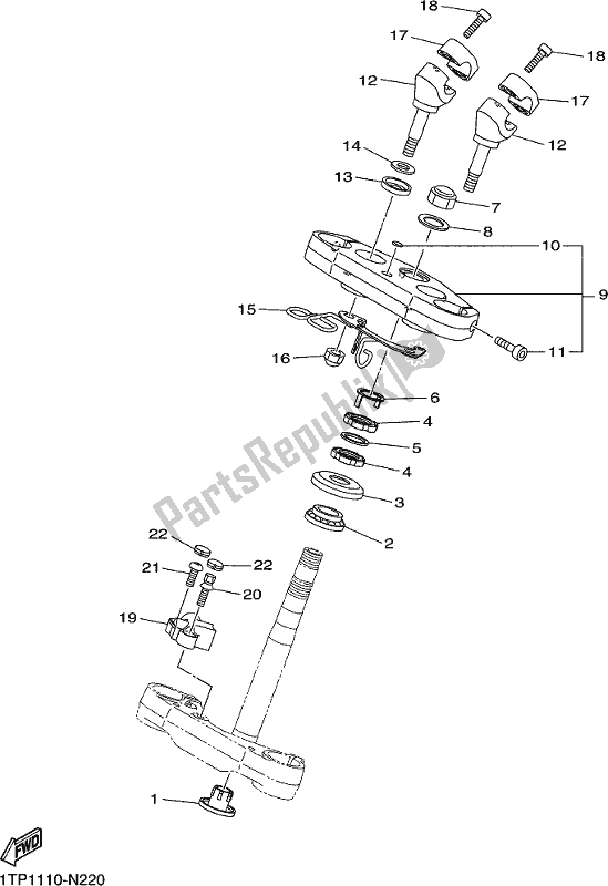 All parts for the Steering of the Yamaha XVS 950 CU Bolt 2018