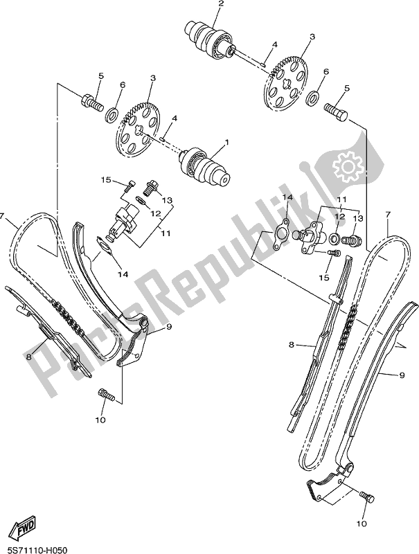 All parts for the Camshaft & Chain of the Yamaha XVS 950 CUD 2017