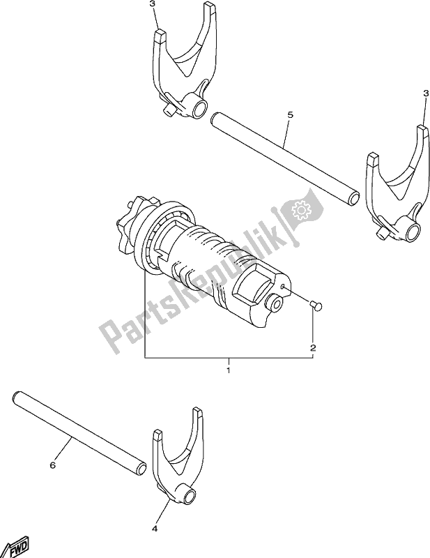 All parts for the Shift Cam & Fork of the Yamaha XVS 950 CUD 2017