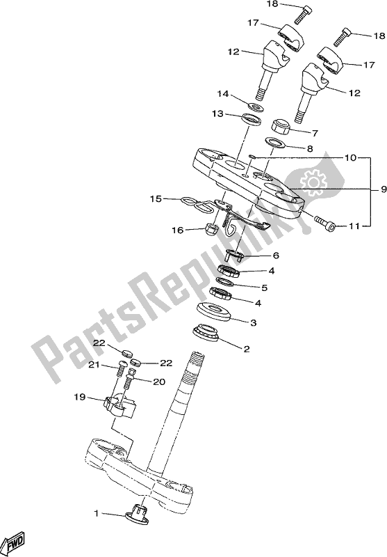 All parts for the Steering of the Yamaha XVS 950 CUD 2017