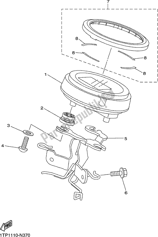 Toutes les pièces pour le Mètre du Yamaha XVS 950 CUD 2018