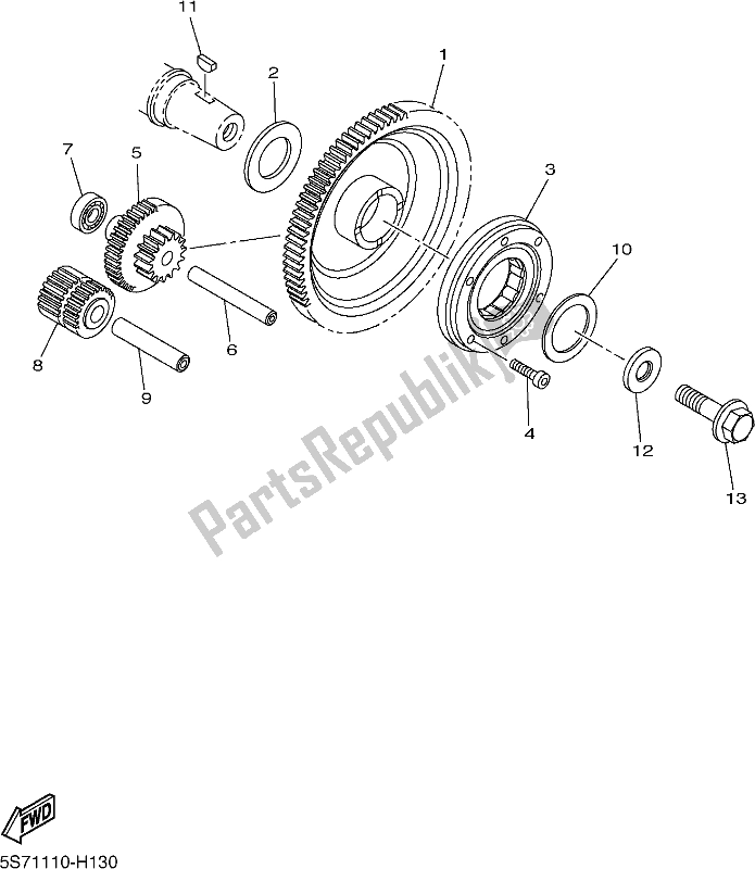 All parts for the Starter of the Yamaha XVS 950 CUD 2018