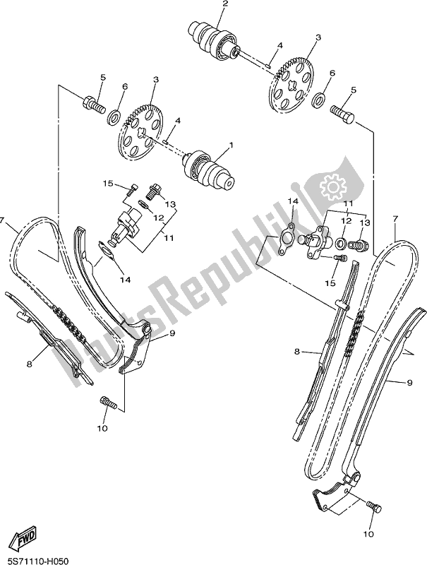All parts for the Camshaft & Chain of the Yamaha XVS 950 CUD 2019