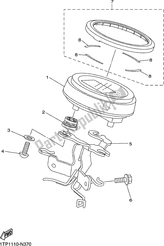 All parts for the Meter of the Yamaha XVS 950 CUD 2019