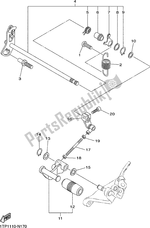 Toutes les pièces pour le Arbre De Changement du Yamaha XVS 950 CUD 2019