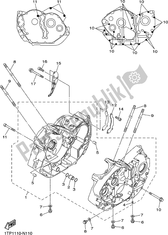 All parts for the Crankcase of the Yamaha XVS 950 CUD 2021 All parts for the Crankcase of the Yamaha XVS 950 CUD 2021