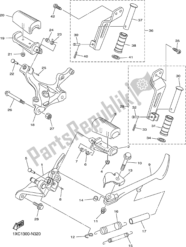 Wszystkie części do Podstawka I Podnó? Ek Yamaha XVS 950 CUD 2021
