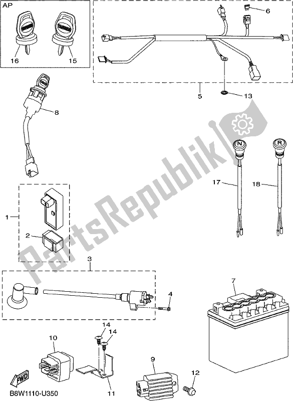 All parts for the Electrical 1 of the Yamaha YFM 09 GYX 900 2020