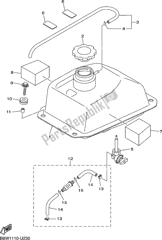 Toutes les pièces pour le Réservoir D'essence du Yamaha YFM 09 GYX 900 2020