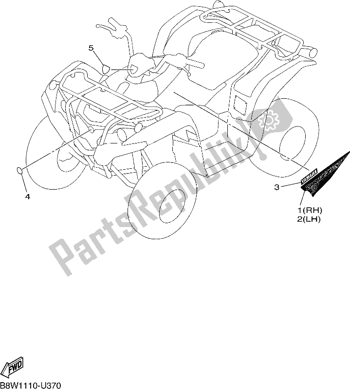 All parts for the Graphics of the Yamaha YFM 09 GYX 900 2020