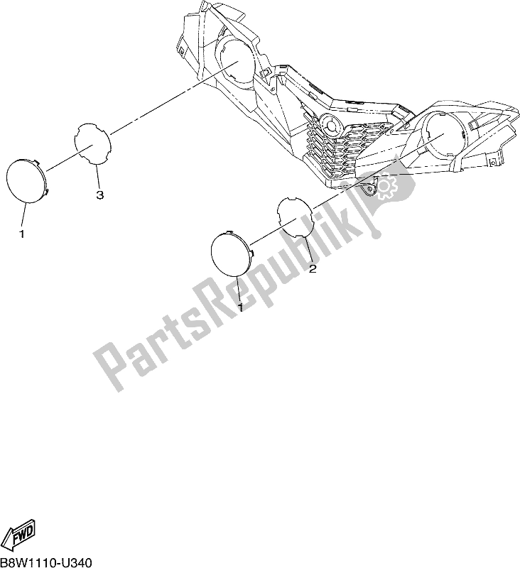 All parts for the Headlight of the Yamaha YFM 09 GYX 900 2020