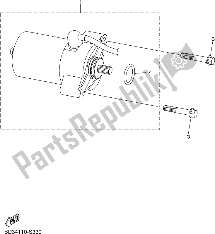 All parts for the Starting Motor of the Yamaha YFM 09 GYX 900 2020