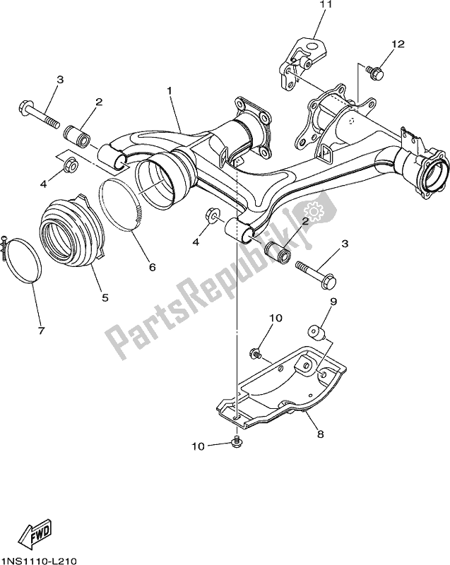 All parts for the Rear Arm of the Yamaha YFM 350A 2017