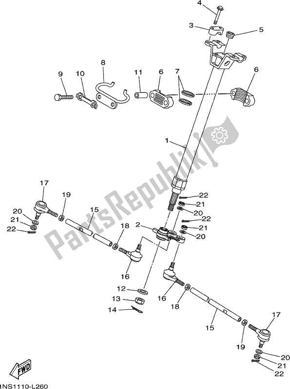 All parts for the Steering of the Yamaha YFM 350A 2017