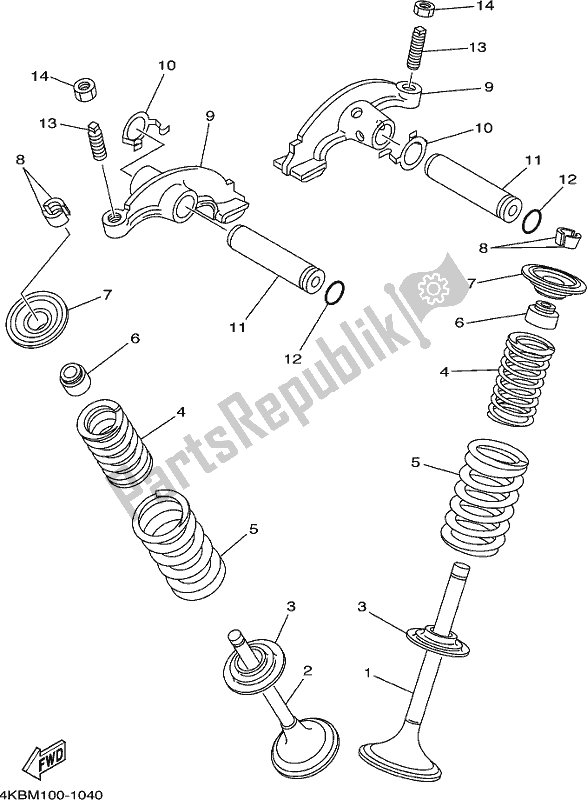 All parts for the Valve of the Yamaha YFM 350A 2017