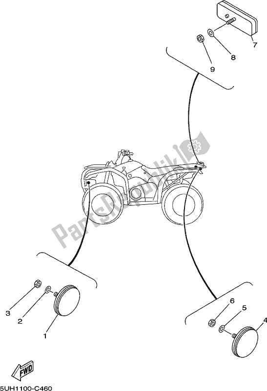 All parts for the Electrical 2 of the Yamaha YFM 350A 2021