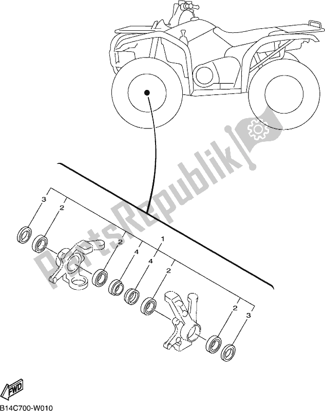 All parts for the Maintenance Parts Kit of the Yamaha YFM 350A 2021