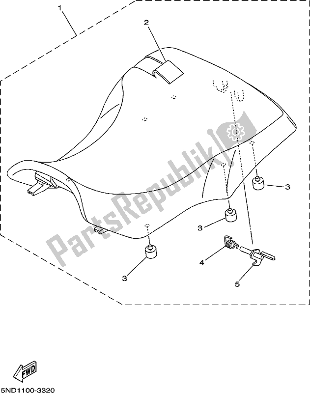 All parts for the Seat of the Yamaha YFM 350A 2021