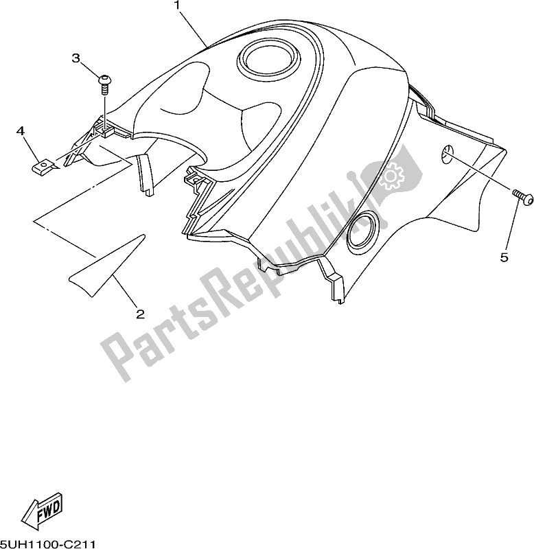 All parts for the Side Cover of the Yamaha YFM 350A Grizzly 350 2 WD 2019