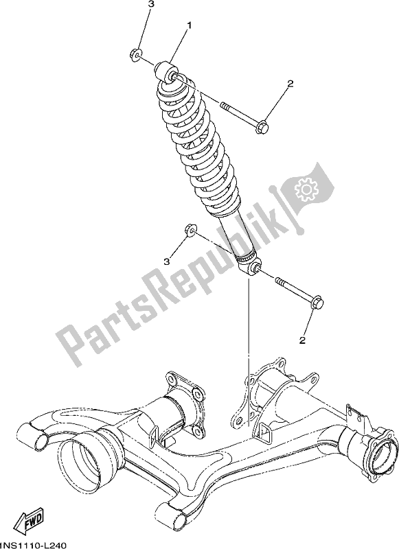 All parts for the Rear Suspension of the Yamaha YFM 350 FA 2019