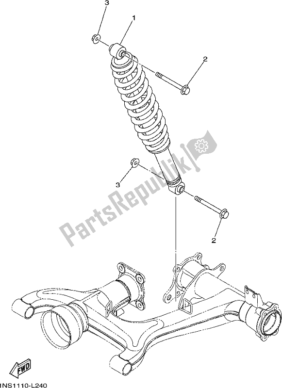 All parts for the Rear Suspension of the Yamaha YFM 350 FA Grizzly 4 WD 2019