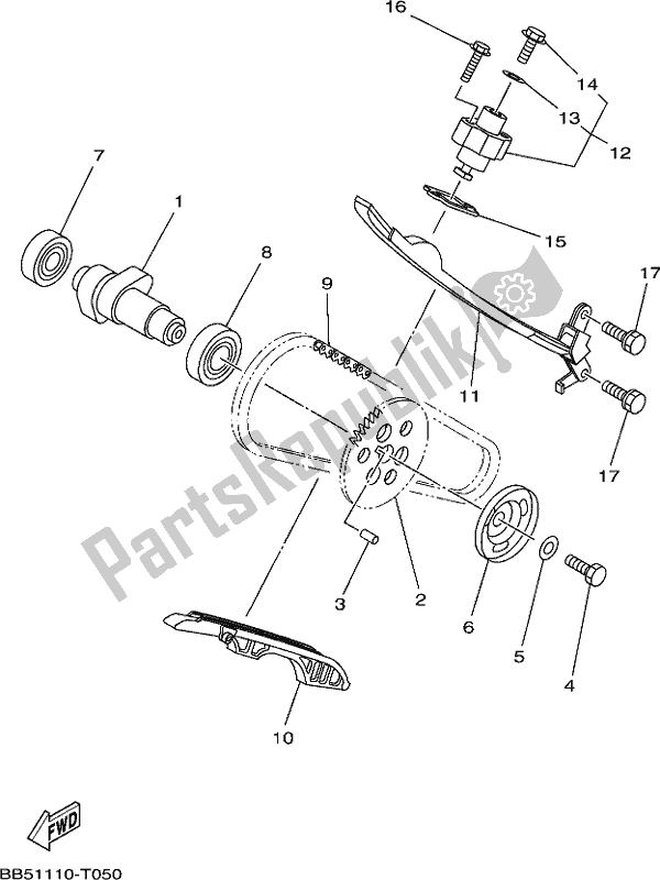 All parts for the Camshaft & Chain of the Yamaha YFM 450 FWB 2020