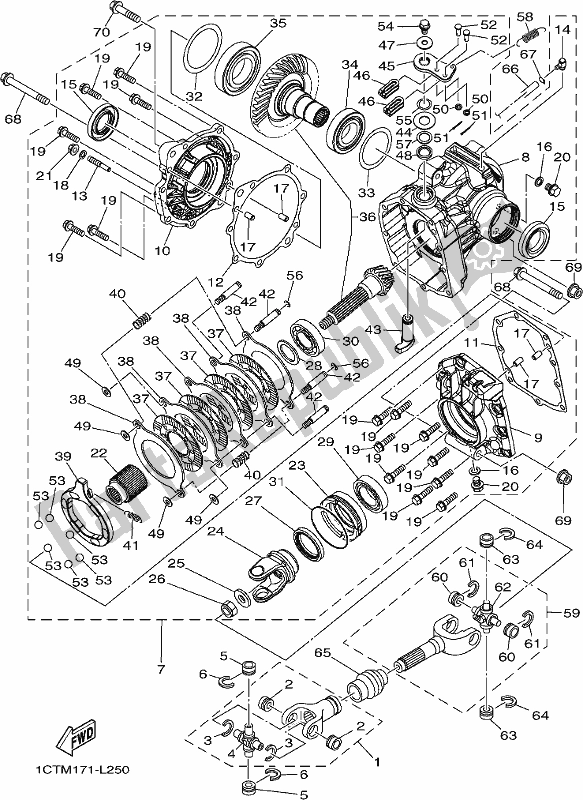 All parts for the Drive Shaft of the Yamaha YFM 450 FWB 2020