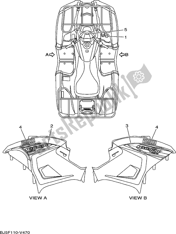 Tutte le parti per il Grafica del Yamaha YFM 450 FWB 2020