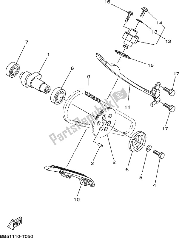 All parts for the Camshaft & Chain of the Yamaha YFM 450 Fwbd 2018