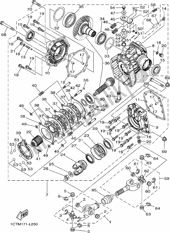 All parts for the Drive Shaft of the Yamaha YFM 450 Fwbd 2018