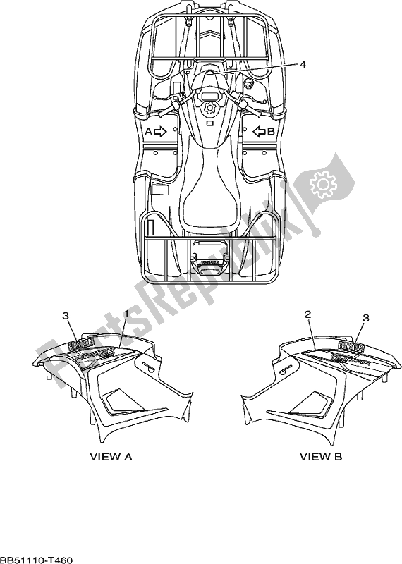 All parts for the Graphics of the Yamaha YFM 450 Fwbd 2018