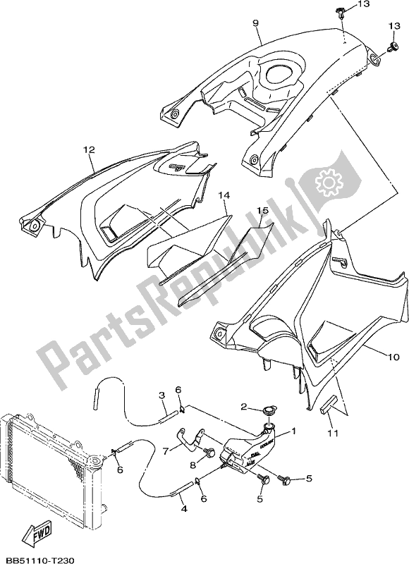 All parts for the Side Cover of the Yamaha YFM 450 Fwbd 2018