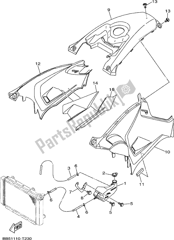 All parts for the Side Cover of the Yamaha YFM 450 Fwbd 2019