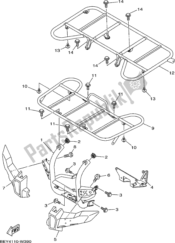 Toutes les pièces pour le Garde du Yamaha YFM 450 KPS 2021