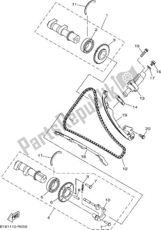 All parts for the Camshaft & Chain of the Yamaha YFM 700 FAP 2017