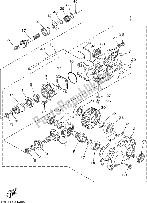 All parts for the Drive Shaft of the Yamaha YFM 700 FAP 2017