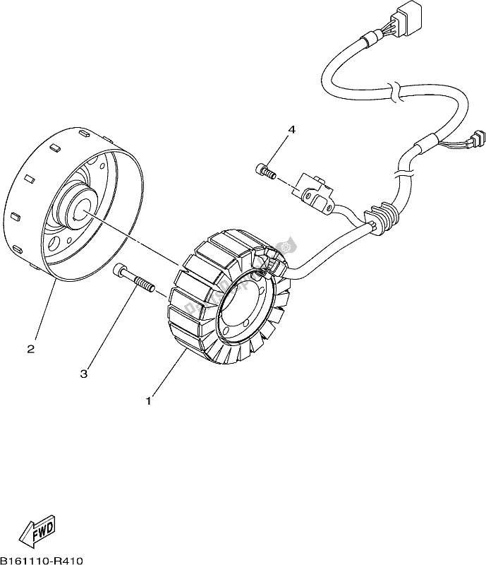 All parts for the Generator of the Yamaha YFM 700 FAP 2017