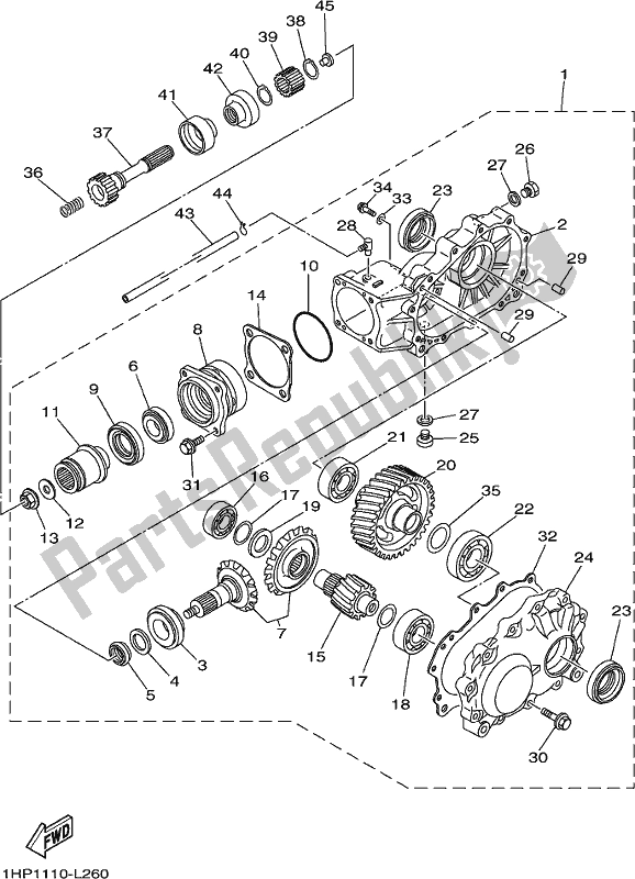 All parts for the Drive Shaft of the Yamaha YFM 700 FAP 2019