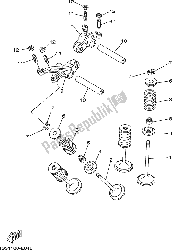 All parts for the Valve of the Yamaha YFM 700 FAP 2019